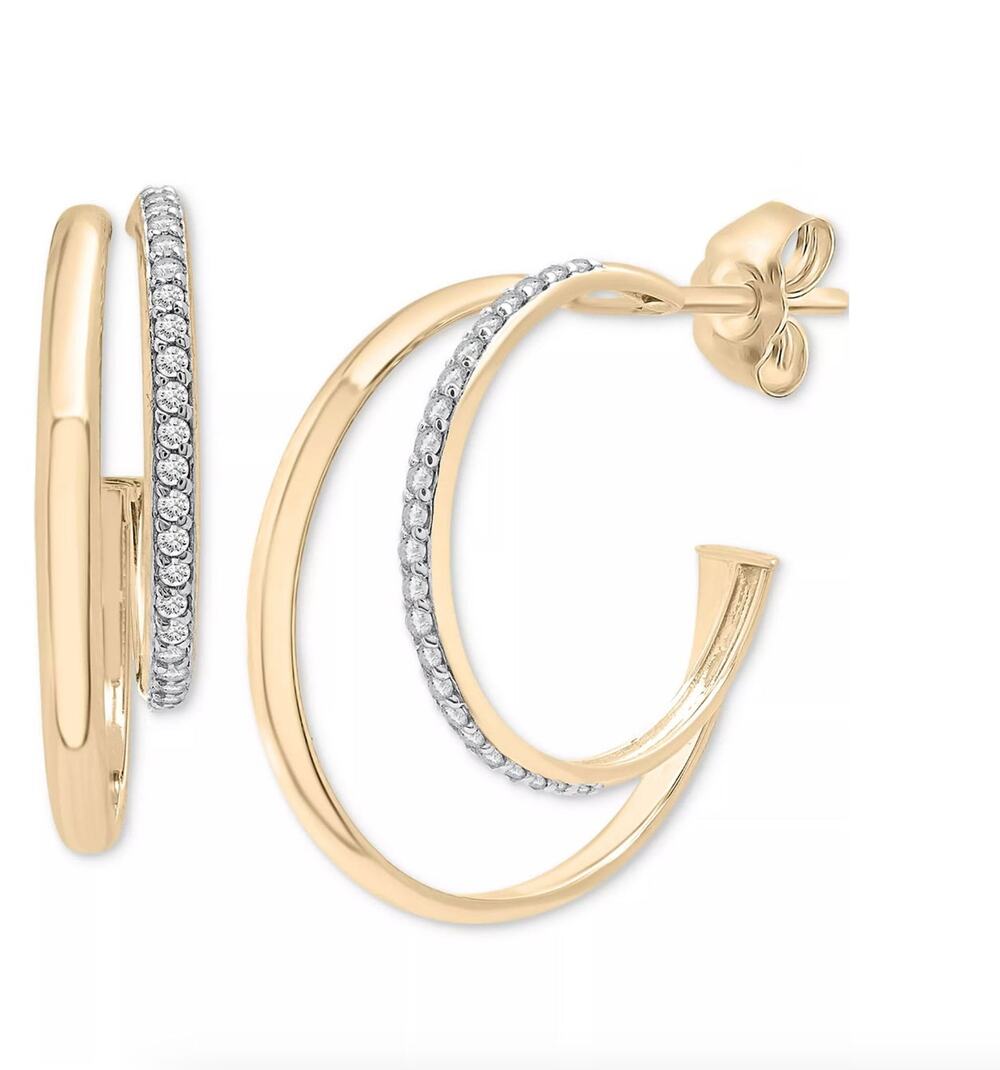 Audrey by Aurate Diamond Double Small Hoop Earrings (1/4ct. t.w.)in Gold Vermeil